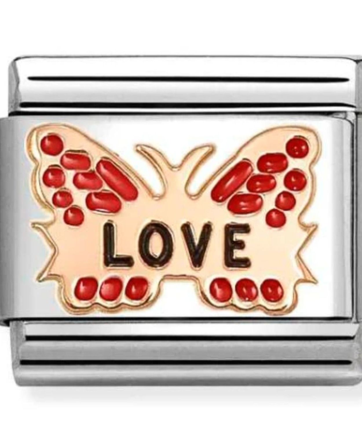 Charms NOMINATION 9K Czerwony motyl z napisem LOVE Rose Gold.jpg